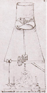 
Hot air capture designed by Leonardo da Vinci