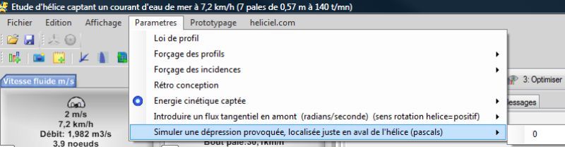 desactiver les parametres de d�pression et introduction de flux tangentiel r�serv� aux turbines en conduites forc�es