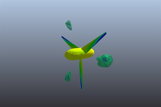 iso surfaces de pression autour des pales d une eolienne