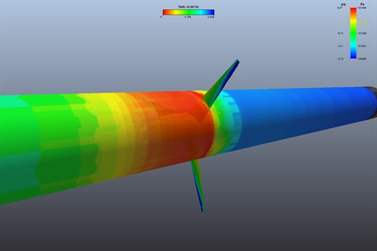 coupe cylindrique de turbulence dans le sillage d un rotor eolien