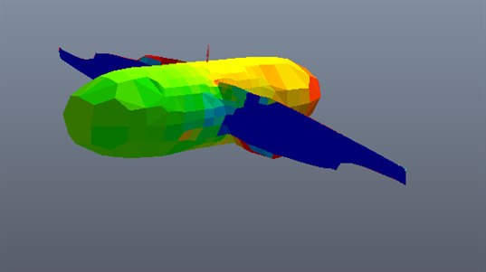 pression de surface d une hydrolienne calculee avec le prereglage de maillage Level 1