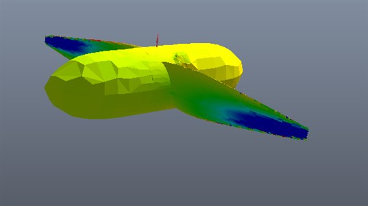 pression de surface d une hydrolienne calculee avec le prereglage de maillage Level 3