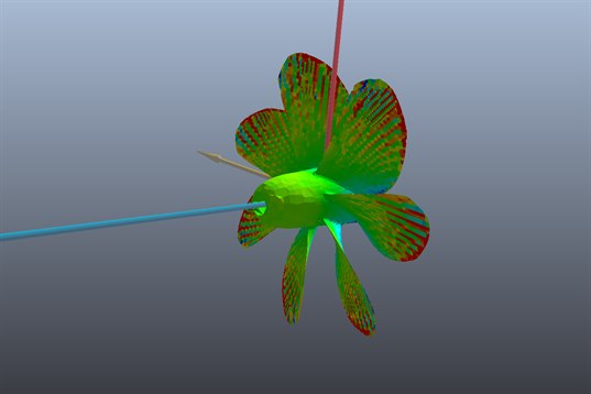 carte de pression en surface des pales d une helice marine calculee en CFD