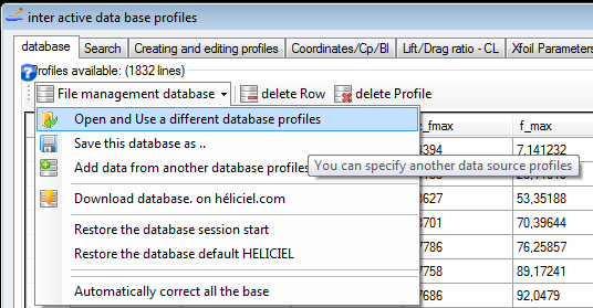 open propellers and turbines blades profiles database