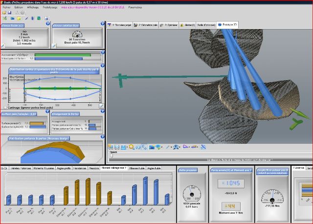 propeller blade generatrix position and wing pitching moment