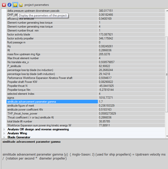 parametre avancement helice