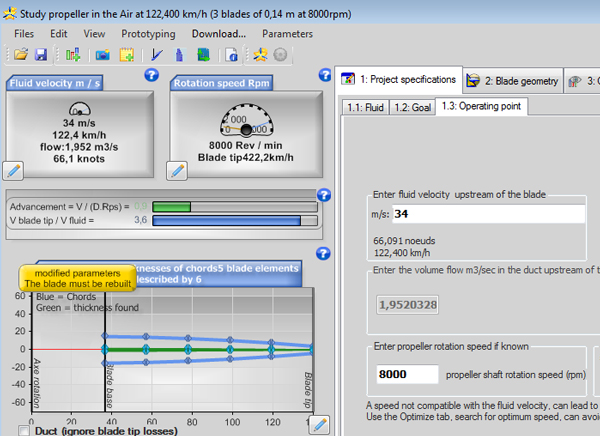 propeller software simulation at zero speed