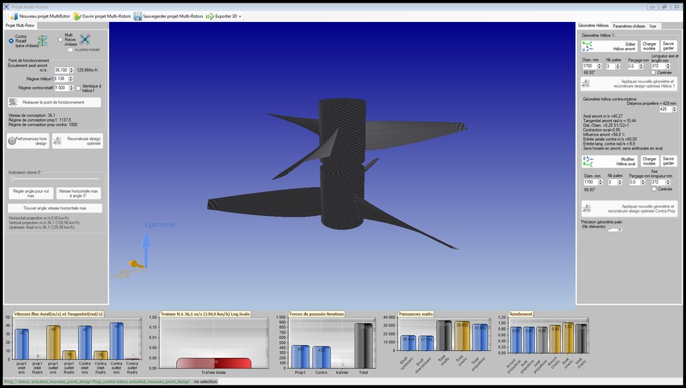 contra-rotating project window with the propeller pair in 3D
