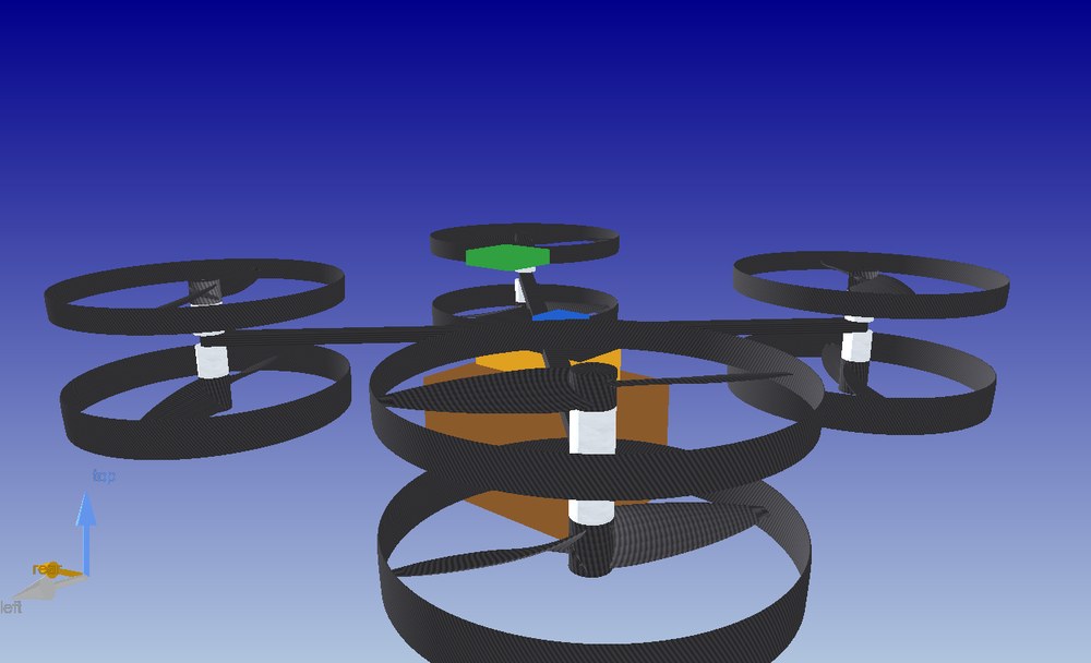 close-up of a ducted coaxial pair