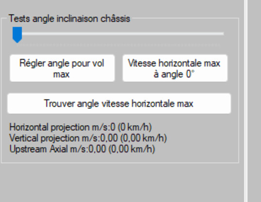 Frame Pitch angle tests group and sweep result