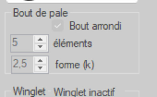 Blade tip group, exponent box and number of elements