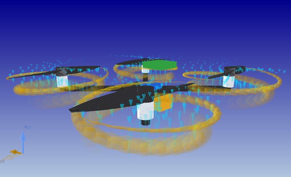close-up: induced speed particles and tip vortices