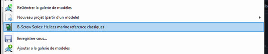 Files menu open, B-Screw Series entry highlighted