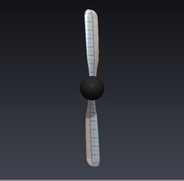Heliciel 3D model of the DA4002 propeller, front view