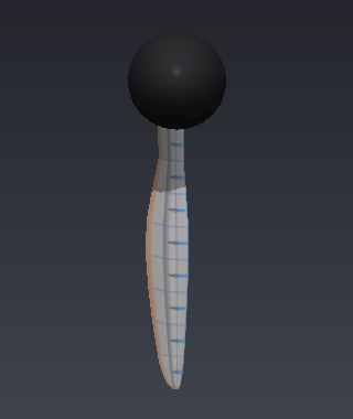 A single blade of the Heliciel 3D model of the NR640 propeller