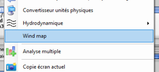 Edit Tools menu, Wind map entry
