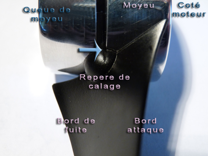 Mounting propeller heliciel prototype adjustable blades