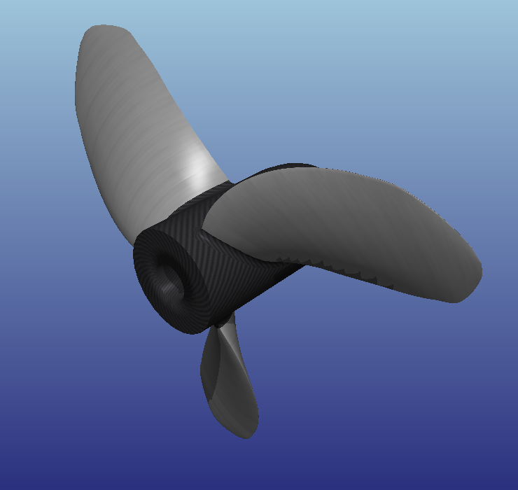 L'hélice marine B3-35 de série B dans la vue 3D d'Heliciel