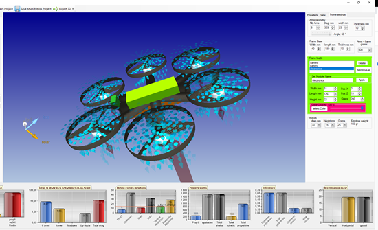 conception des helices design of the propellers according to the on-board weights and flight speed of the multirotor