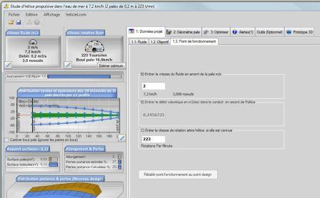 point de fonctionnement vitesse rotation hélice