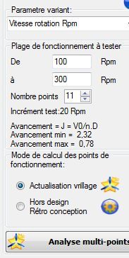 analyse multiple points fonctionnement helice