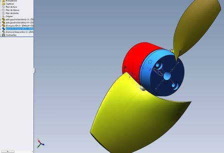 assemblage helice dans solidworks