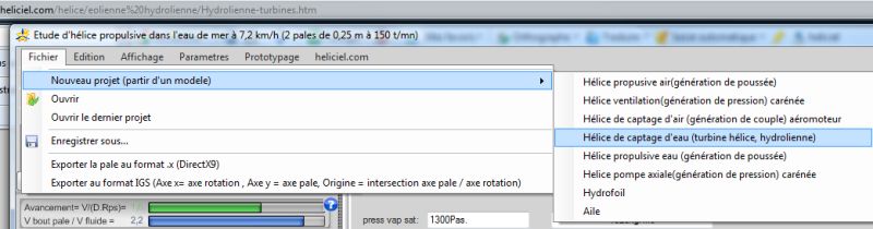 selection projet type turbine hydrolienne
