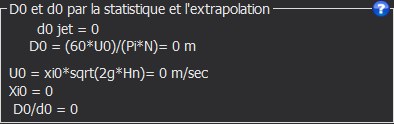 Le bloc dans la fenêtre Hydro Turbine design, avec son picto d'aide : Pelton : diamètre de roue et de jet par la statistique