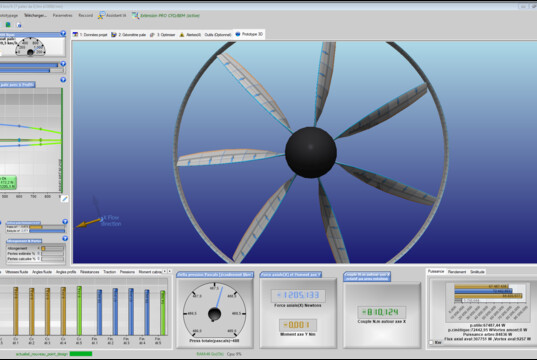 option helice carenee cochee et prototype 3D du carenage