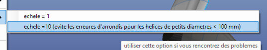 sous-menu echelle 1 et echelle 10 de l export IGS