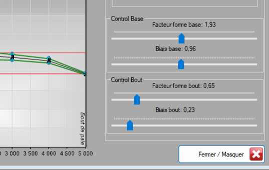 controles bi-spline d une aile ou d un foil