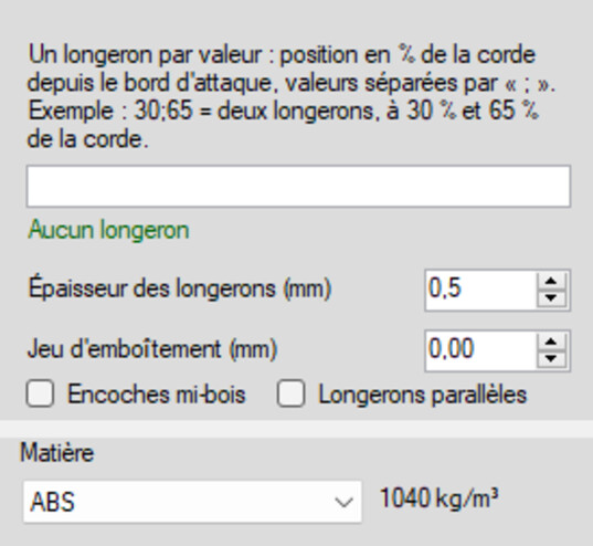 groupes Longerons radiaux et Matiere du kit