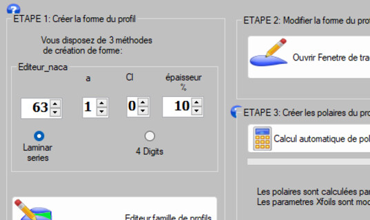 editeur NACA serie 6 laminaire