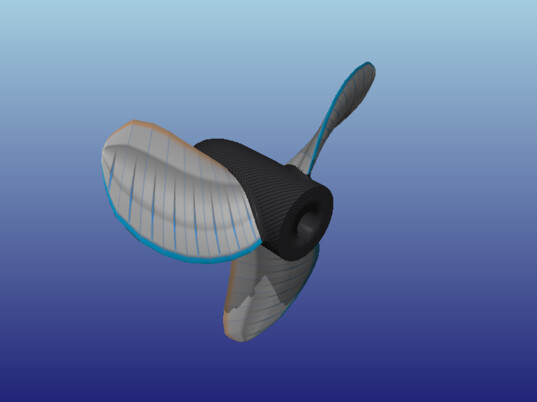 prototype 3D de l helice apres application de la serie B