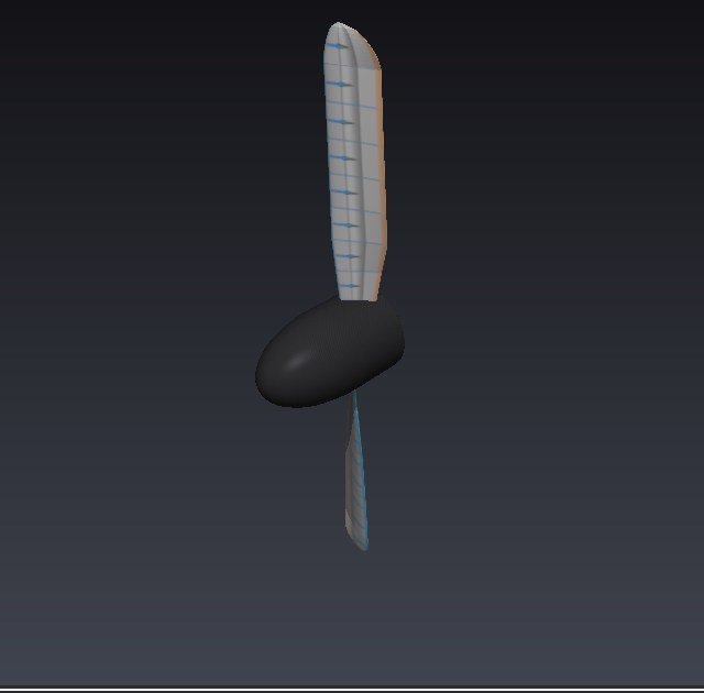 Modèle 3D Heliciel de l'hélice DA4002, vue de trois quarts