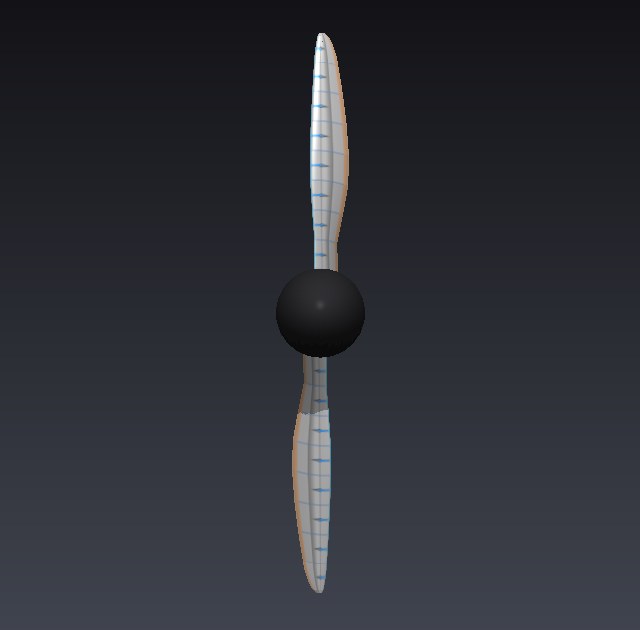 Modèle 3D Heliciel de l'hélice NR640, vue de face