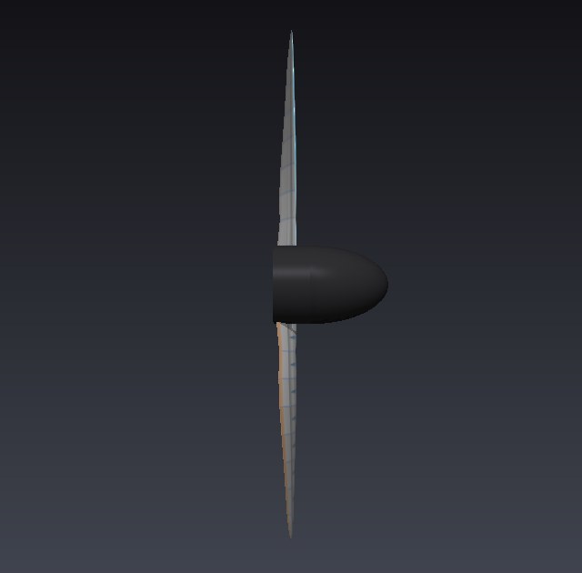 Modèle 3D Heliciel de l'hélice NR640, vue de côté